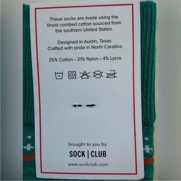 5 for $25 NEW Sock Club Socks NWT Aqua Orange White Cotton Dress Socks Crew - Picture 3 of 5